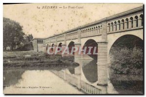 Old Postcard Beziers Canal Bridge