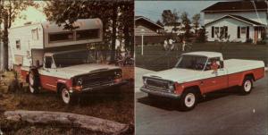 1960s 4 Wheel Drive Jeep Gladiator Split View Postcard