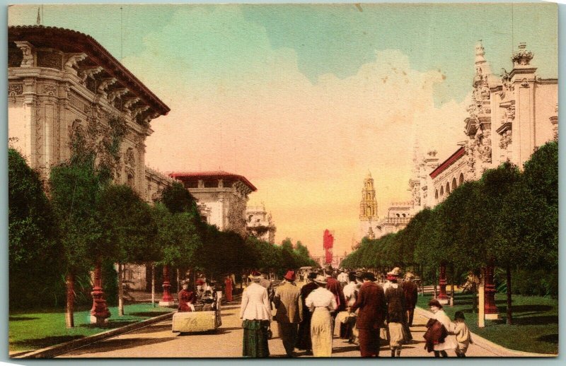 El Prado Street View Panama California Expo San Diego UNP Albertype Postcard J10