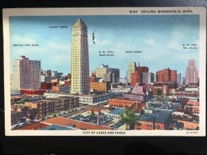 Vintage Postcard>1949>Skyline>Minneapolis>Minnesota