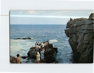 Postcard Famous Thunder Hole on Ocean Drive near Bar Harbor Maine USA