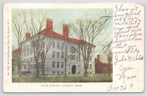 State View~High School Building Lowell Massachusetts~Vintage Postcard