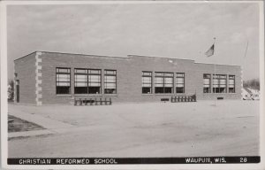 RPPC Postcard Christian Reformed School Waupun WI