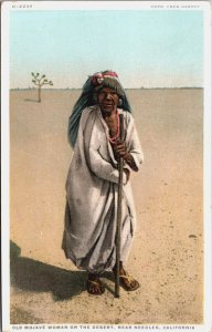 Old Mojave Woman on the Desert Near Needles California Native Americana C063