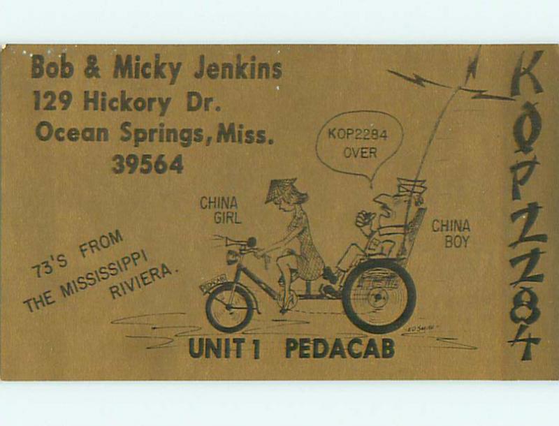 comic - QSL CB HAM RADIO CARD Ocean Springs Mississippi MS s0294