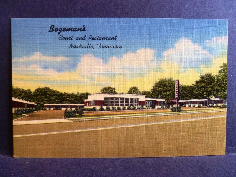 Postcard TN Nashville Bozeman's Court Motel & Restaurant