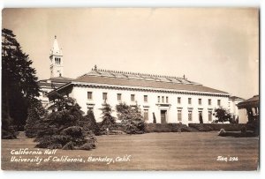 RPPC UC BERKELEY California Hall Alameda Co. Zan Photo 1940s Vintage Postcard