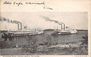 Mississippi River packets passing the levy River Boat Postal Used Unknown 