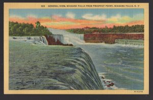 New York NIAGARA FALLS General View from Prospect Point ~ Linen