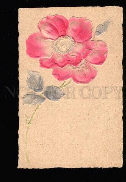 048944 Embossed Pink FLOWERS vintage