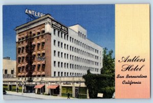 San Bernardino California CA Postcard Antlers Hotel Exterior View Building 1940