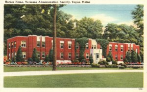 Vintage Postcard Nurses Home Veterans Administration Facility Togus Maine ME