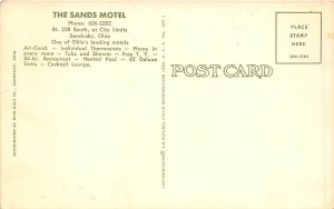 Sandusky Ohio 1960s Postcard The Sands Motel Pool