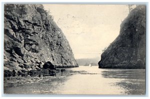 1910 Canoe Pass Puget Sound Skagit County Washington WA Posted Trees Postcard