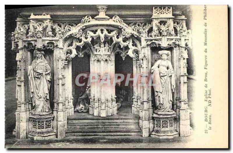 Old Postcard Bourg Brou Church Mausoleum of Philibert le Beau