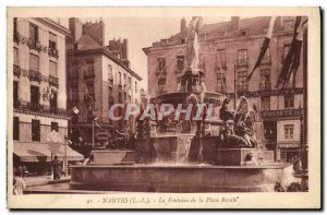 Old Postcard Nantes Fountain Place Royale