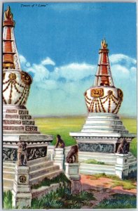 Towers Of Lama  Miaoying Temple in Beijing China Postcard