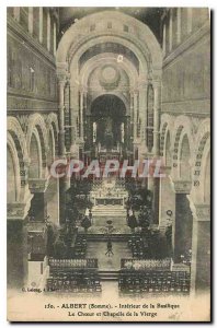 Old Postcard Albert Somme inside the Basilica choir and Lady Chapel