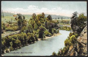 Black Hand View of River Zanesville Ohio Unused c1910s