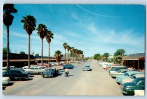 Scottdale Arizona AZ Postcard West Main Street Shopping Center Classic Cars 1960