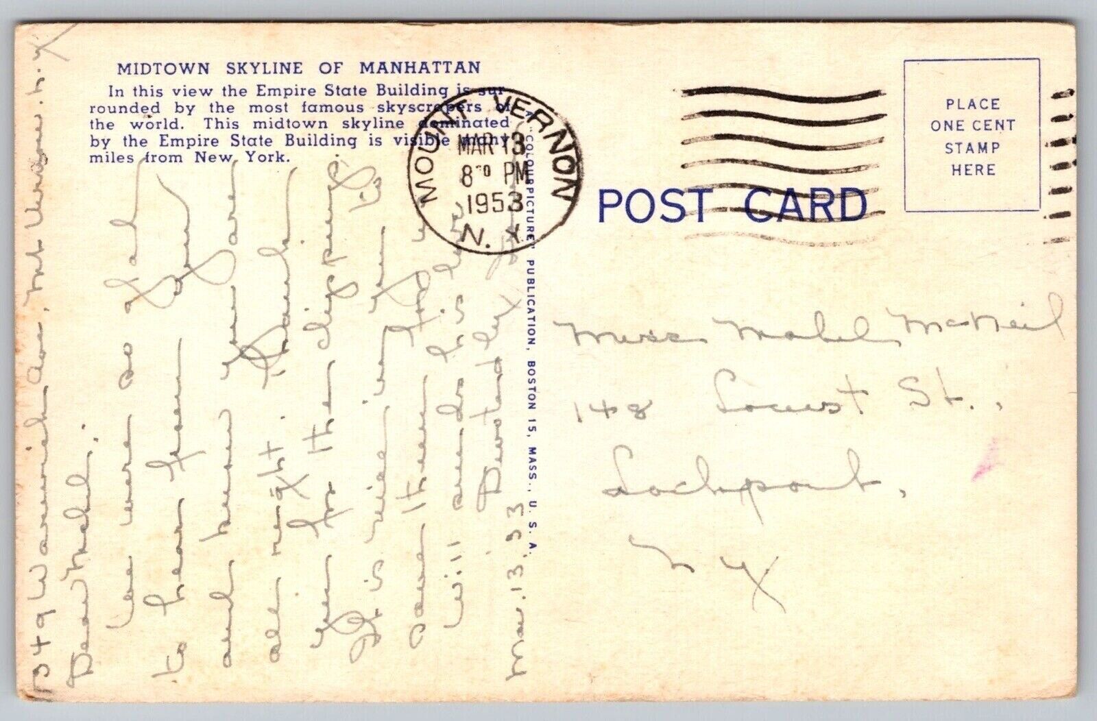 Midtown Skyline Empire State Building New York City Linen Skyscraper