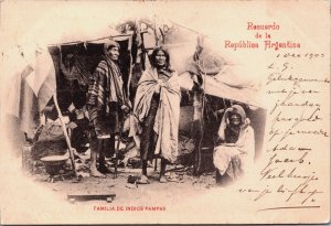 Recuerdo de la Republica Argentina Familia de Indios Pampas Native IndiansC055