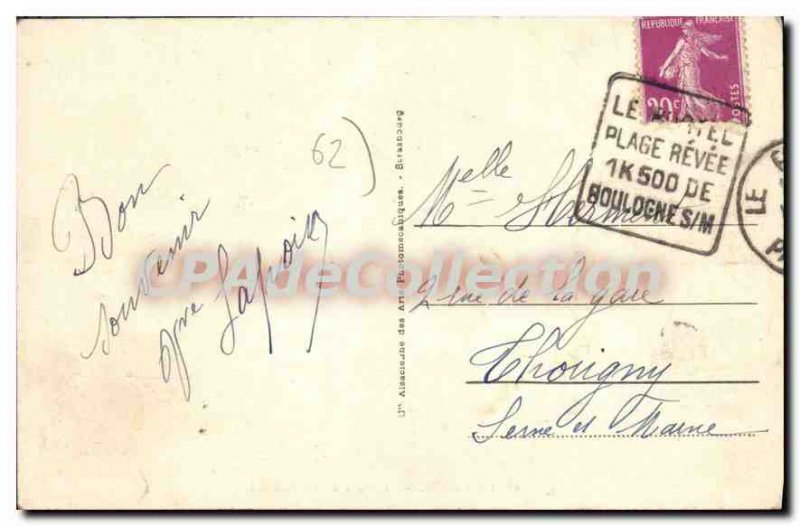 Old Postcard Le Portel The Beach And Cliffs