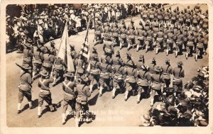 1918 Red Cross Parade 36th US Infantry Real Photo Vintage Postcard AA79754