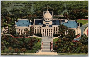 VINTAGE POSTCARD AERIAL VIEW OF THE STATE CAPITOL BUILDING MONTGOMMERY ALABAMA