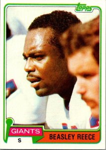 1981 Topps Football Card Beasley Reece New York Giants sk10282