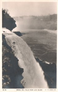 Vintage Postcard 1920's Bridal Veil Falls Luna Island Niagara Falls New York NY