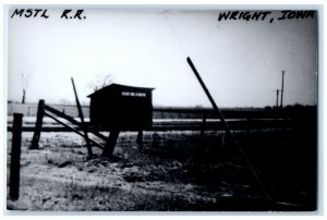 c1960's MSTL RR Wright Iowa IA Railroad Train Depot Station RPPC Photo Postcard