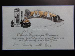 Hearty Greetings for Christmas and many good Wishes..... Old Postcard