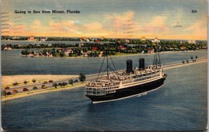 Florida Miami Going To Sea From Miami 1942