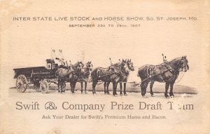 Inter State Live Stock and Horse Show 1907 St. Joseph, Mo., USA Horse Drawn U...