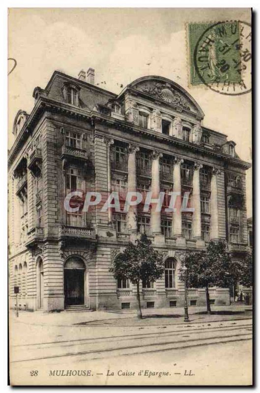 Old Postcard Mulhouse Bank Caisse d & # 39Epargne