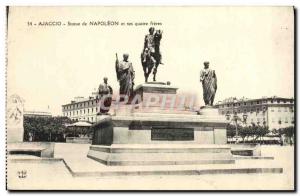 Old Postcard Ajaccio Statue of Napoleon and his four brothers