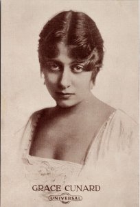 Grace Cunard Actress Romano Theatre advert on back Universal Litho Postcard H22