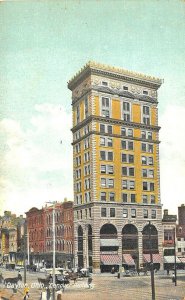 Dayton OH Conover Building Storefronts Horse & Wagons Postcard