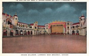 1941 Aragon Ballroom Thousand Delights Lawrence Chicago Illinois Posted Postcard