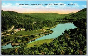 Vtg Cassville Missouri MO Lower Lake's Roaring River State Park 1940s Postcard