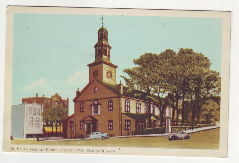 P940 vintage old cars st paul,s anglican church erected 1750 haifax nova scotia