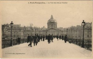 CPA PARIS Perspective. 9. Pont des Arts et Institut (924391)