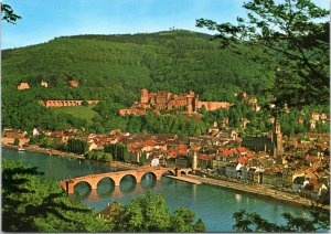 Postcard Germany Heidelberg - View from Philosopher's Walk