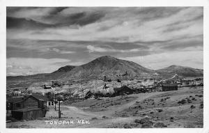 Tonopah NV Mining Town Hillside View Dirt Street Real Photo Postcard