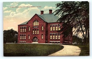 MIDDLEBORO, MA Massachusetts ~ HIGH SCHOOL c1910s Plymouth County Postcard