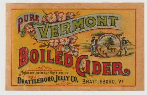 VINTAGE food label PURE VERMONT BOILED CIDER BATTLEBORO