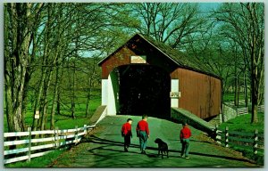 Knecht's Covered Bridge Springfield Township PA UNP Chrome Postcard G10