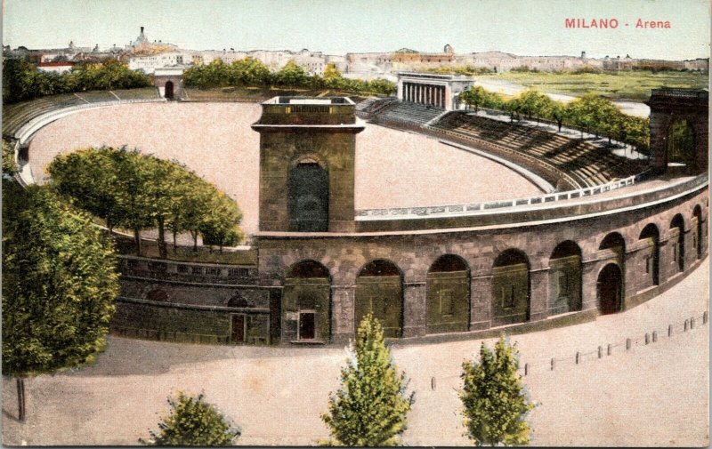 postcard Milan, Italy - Milan Arena amphitheater