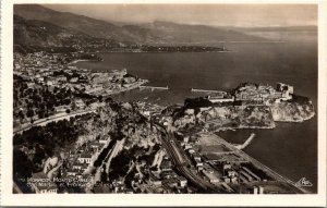 VINTAGE POSTCARD VIEW OF THE HARBOR AT MONTE CARLO MONACO REAL PHOTO